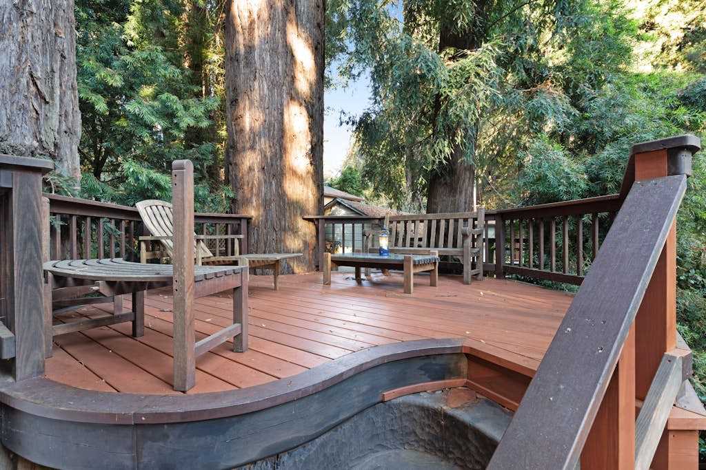 Unwind on your spacious multi-level deck, shaded by towering redwoods that define the Monte Rio experience.