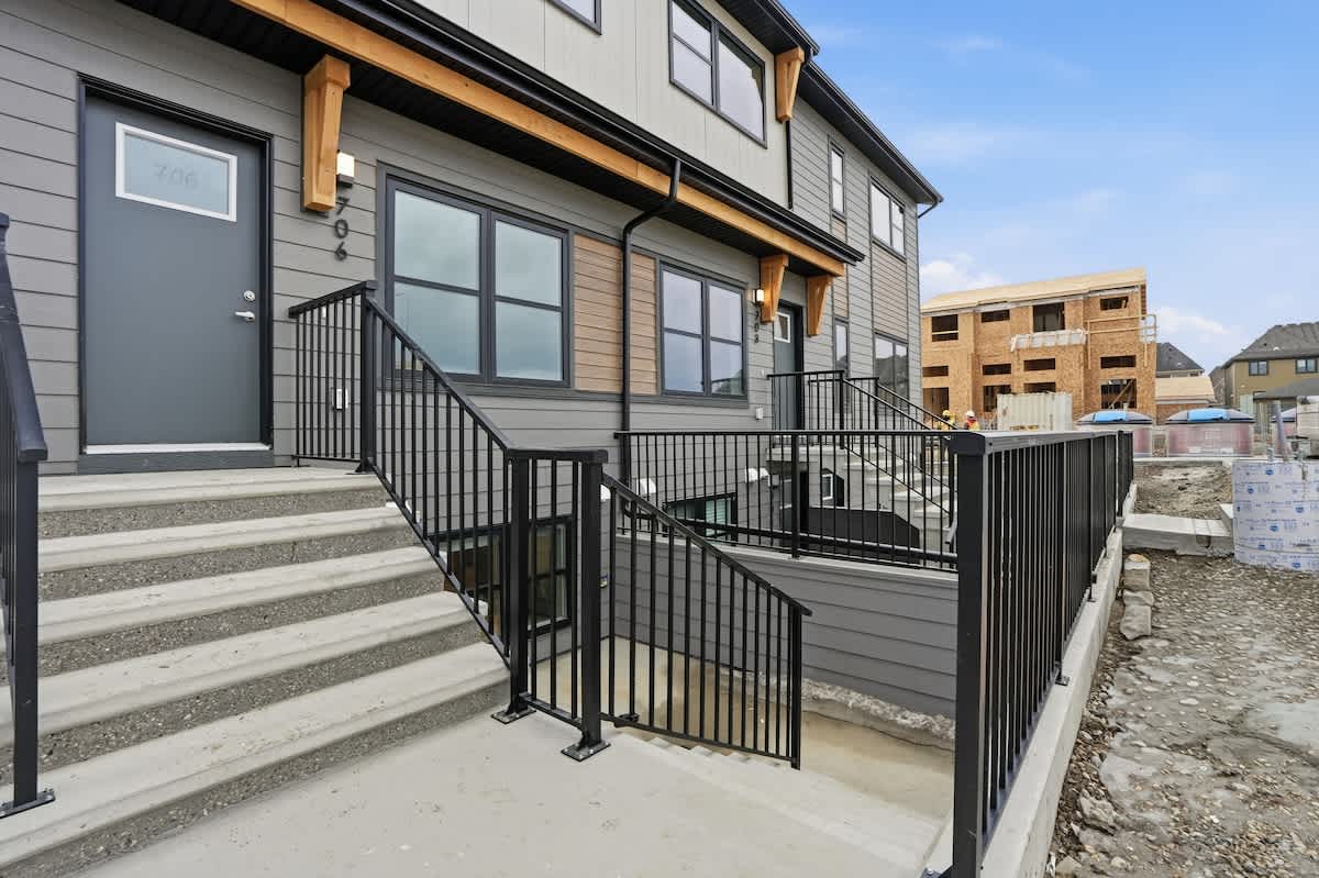 Stairs down lead to unit