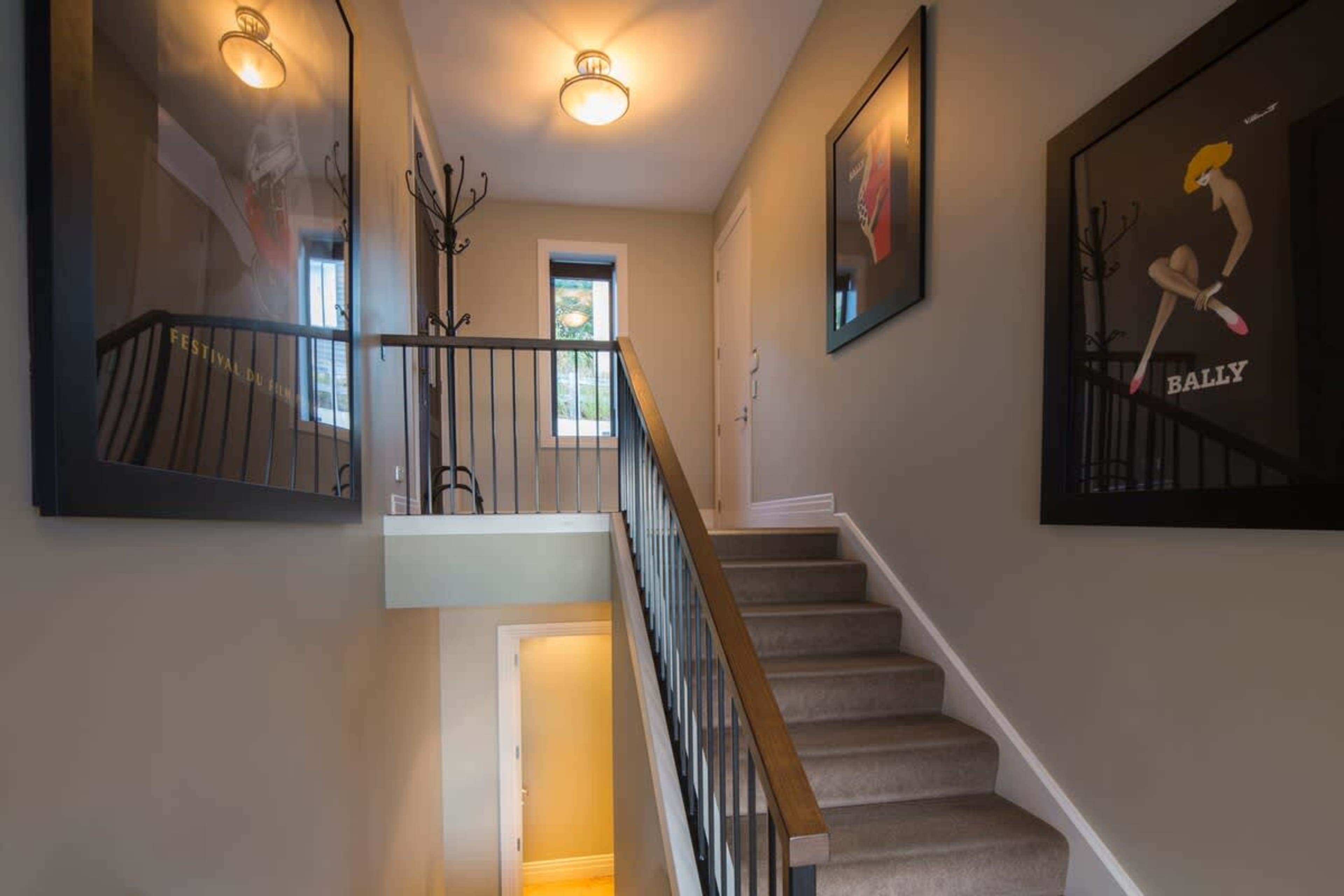 Stairs leading to the bedroom and entrance - luxury stays Queenstown