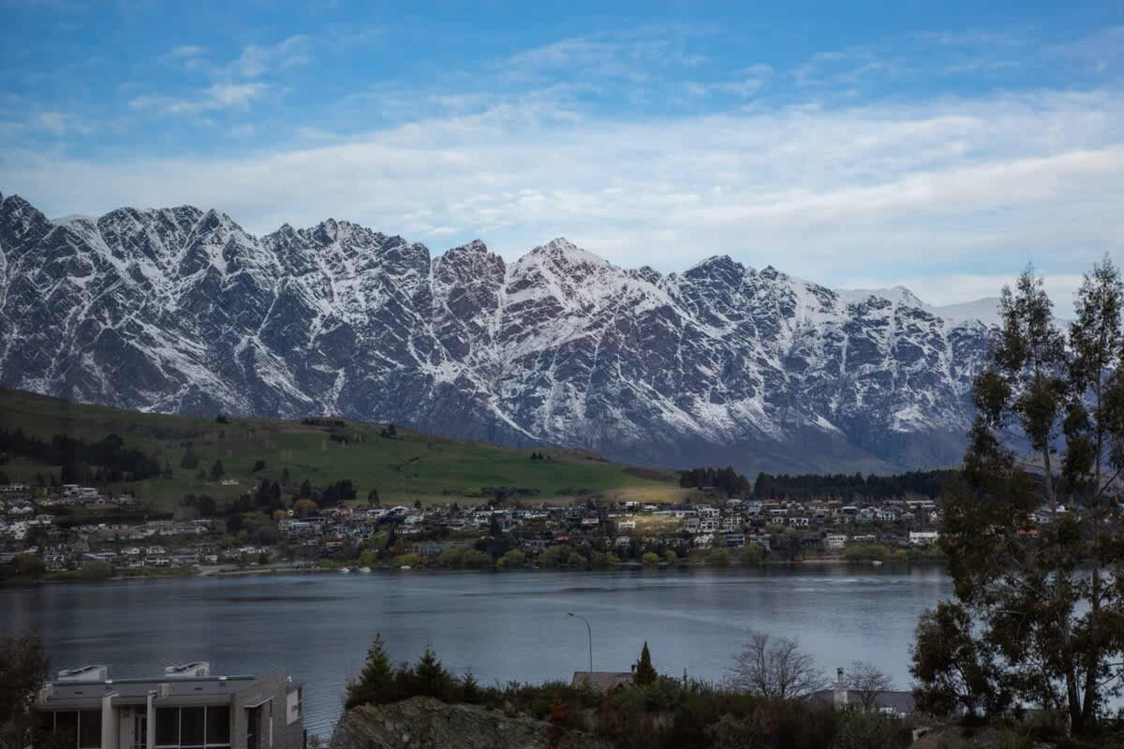 The mighty Remarkable mountain range from your deck at our luxury accommodation - New Zealand