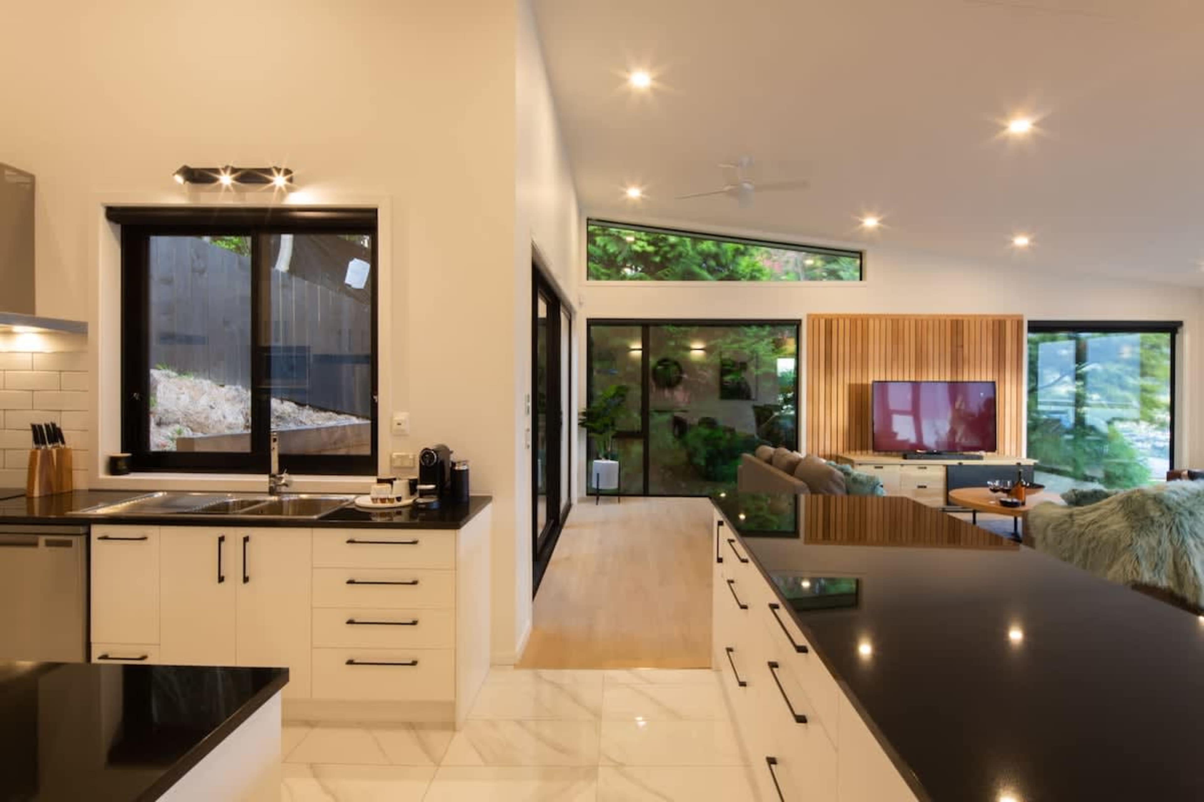 Kitchen 1 in the main house is super roomy, perfect for your Queenstown luxury accommodation