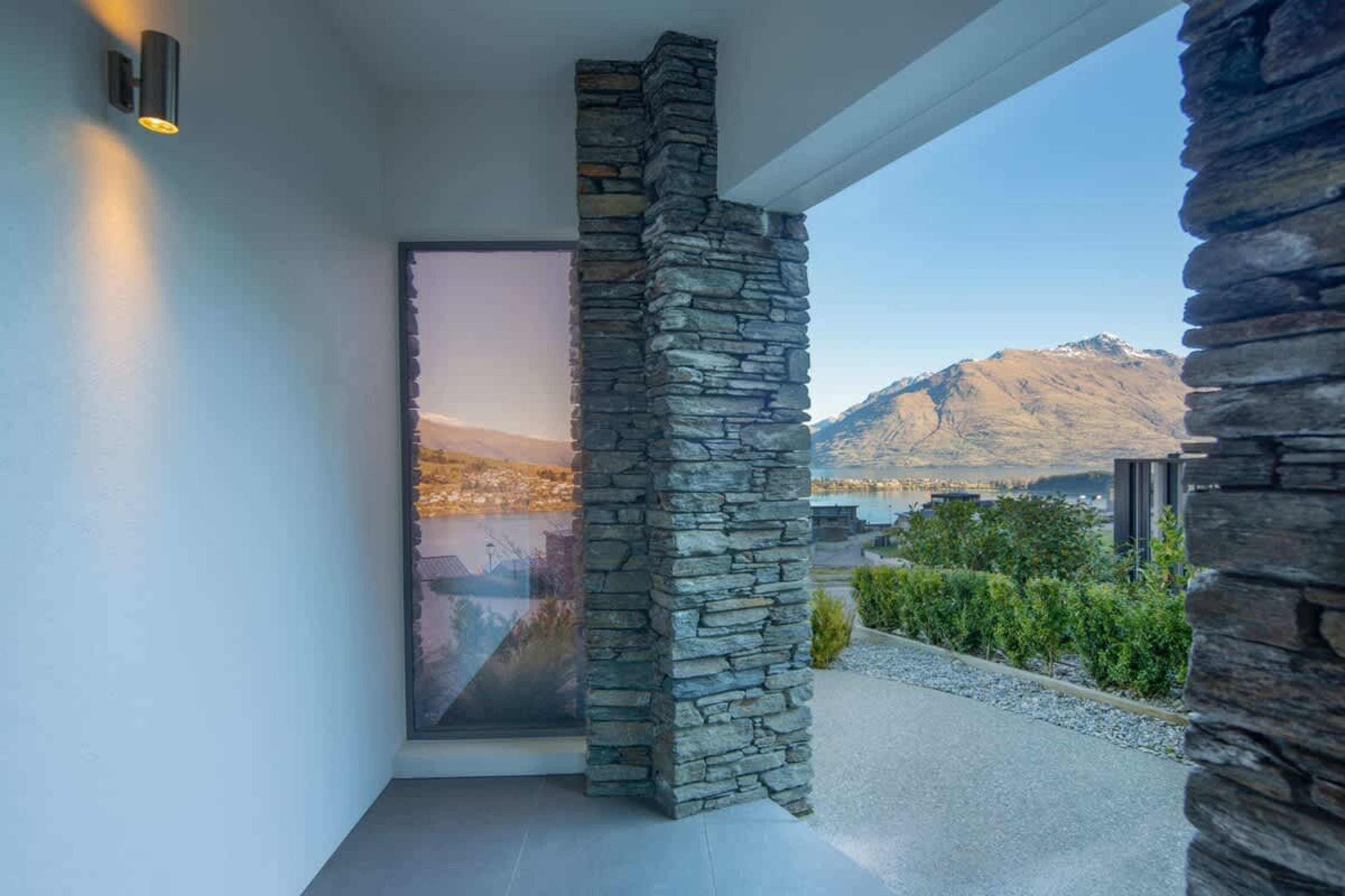 Grand entranceway to the lodge, showcasing elegance