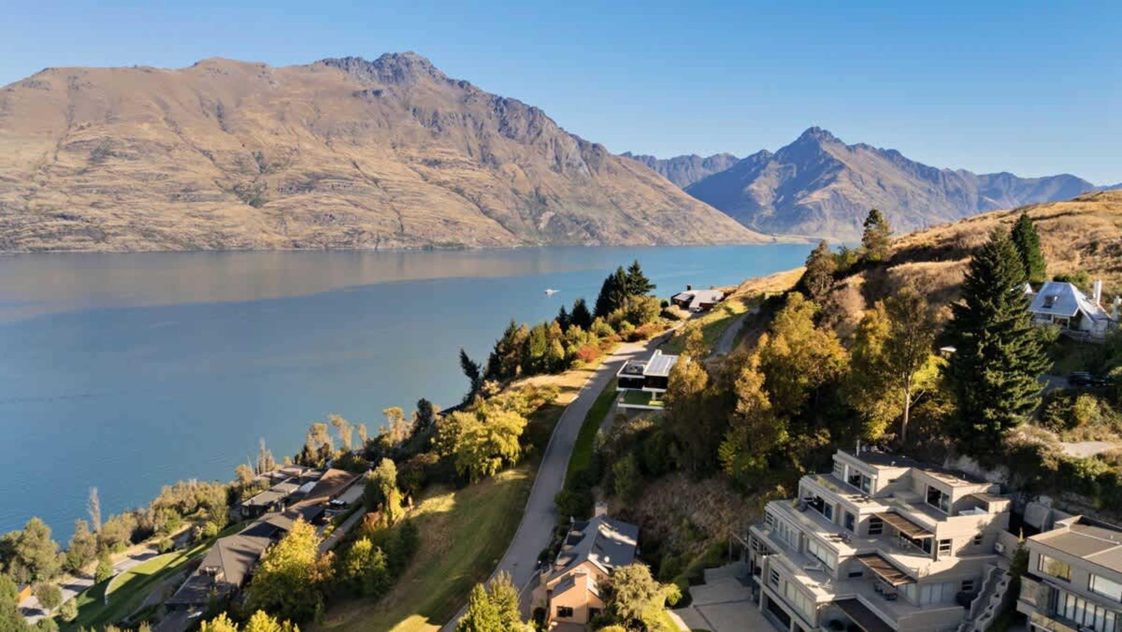 Scenic views of Queenstown lake