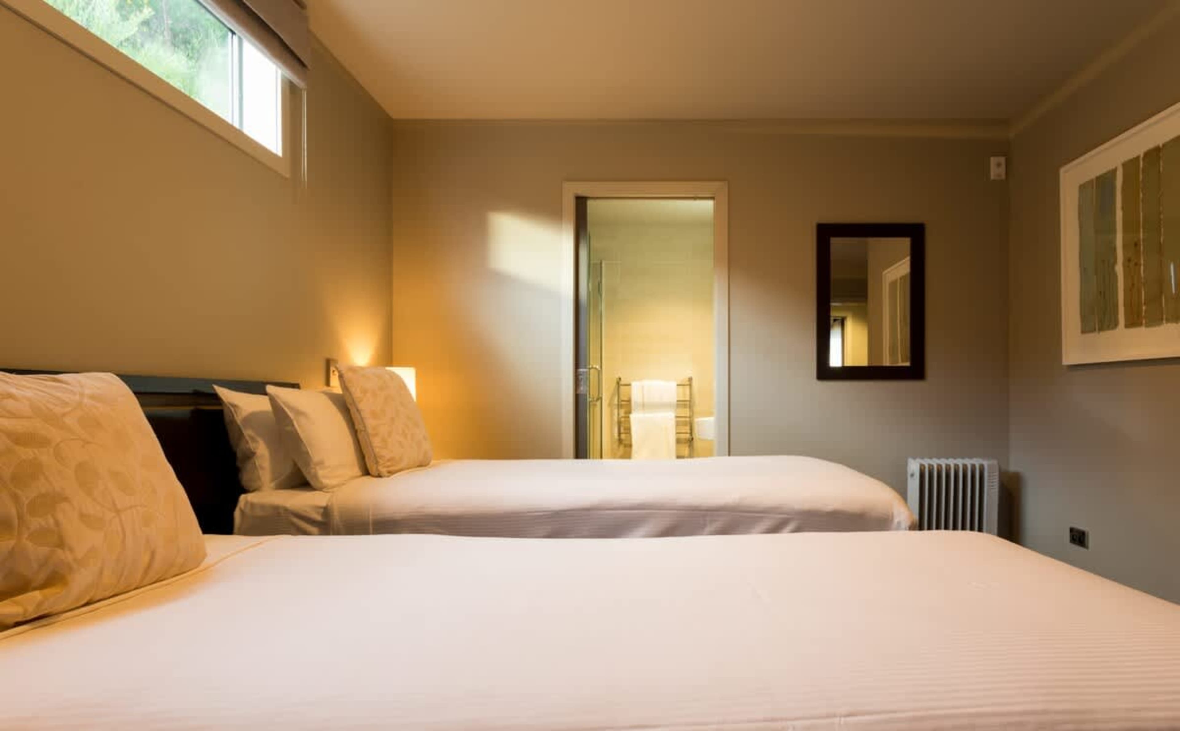 New and cosy beds. Your choice of two singles or one king size bed.
