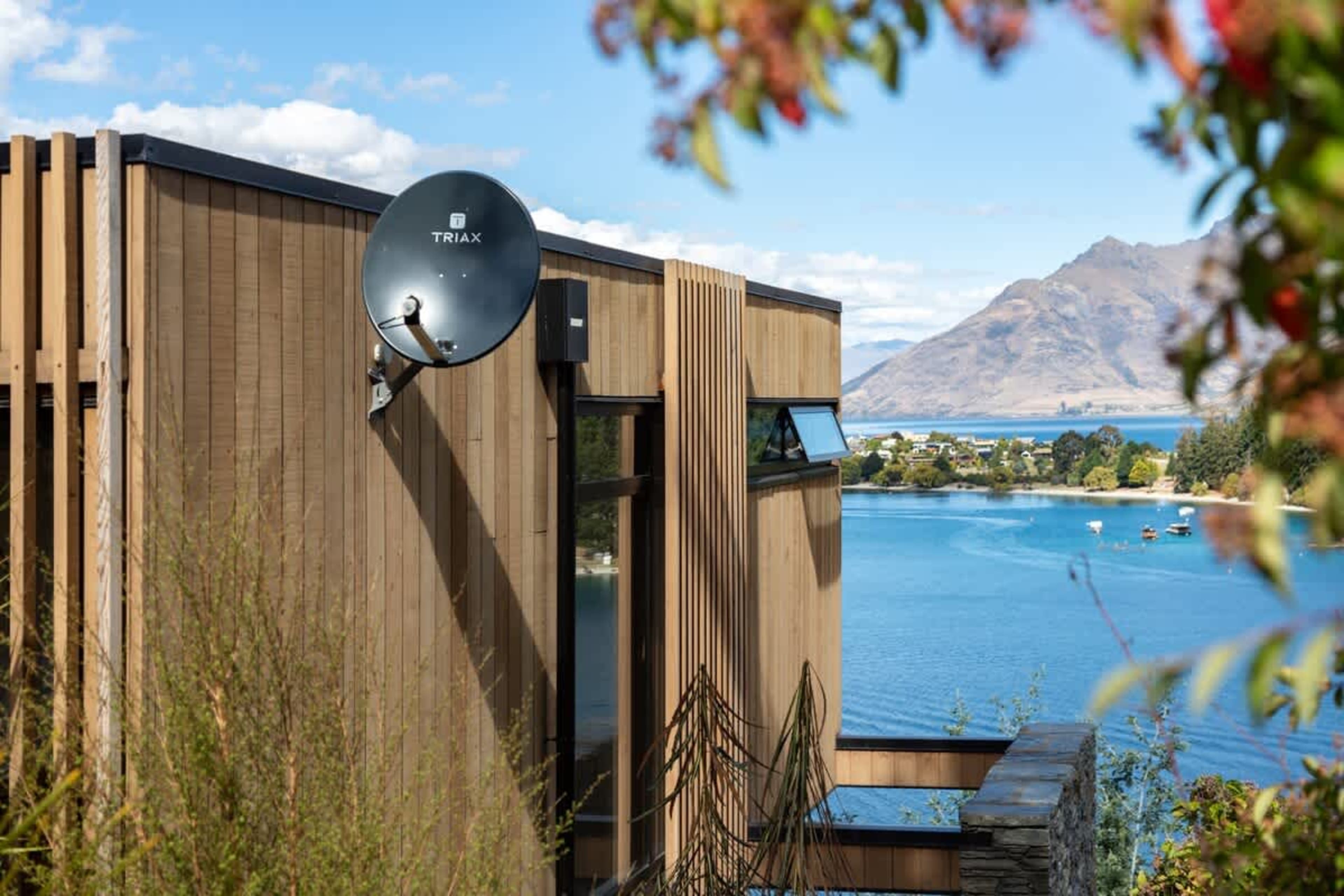 View of Lake Wakatipu from the side of the house during your Queenstown holiday