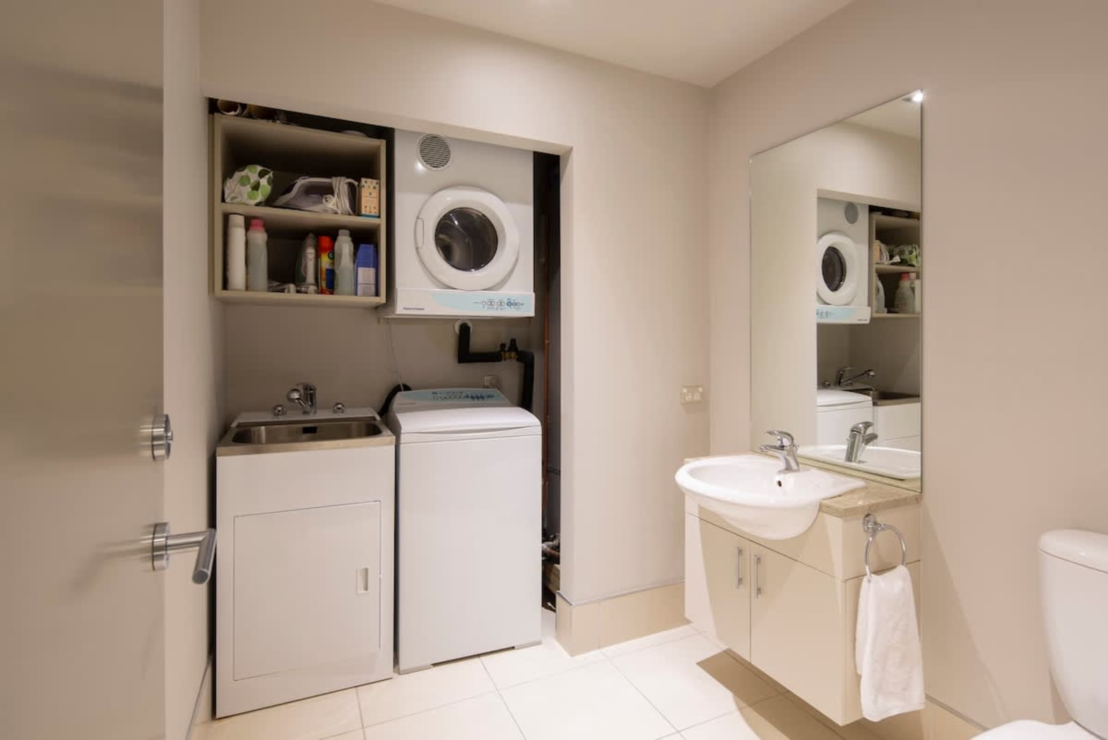 Convenient laundry facilities available during your stay here
