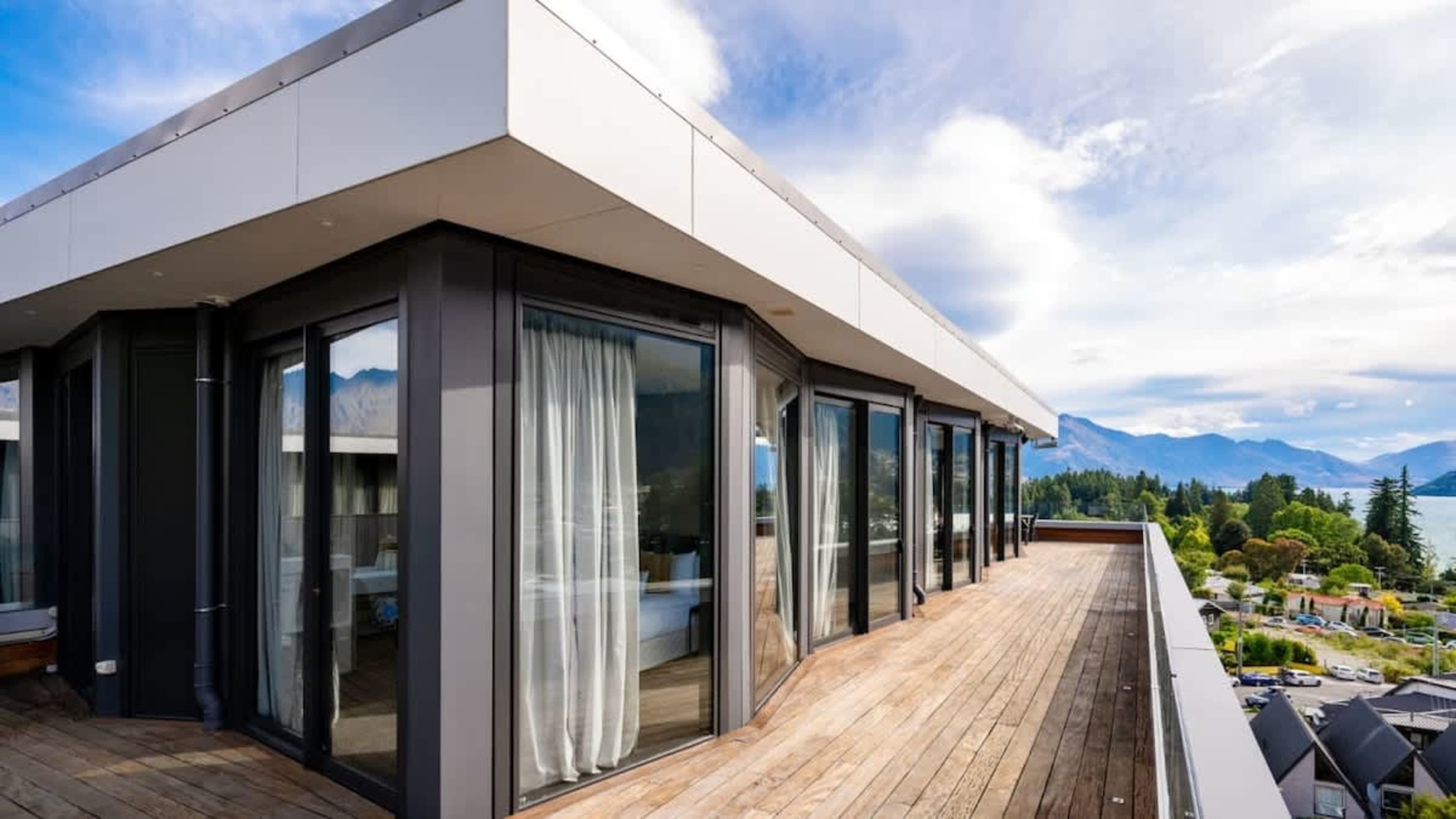 Stunning outdoor architecture at our Queenstown five star accommodation