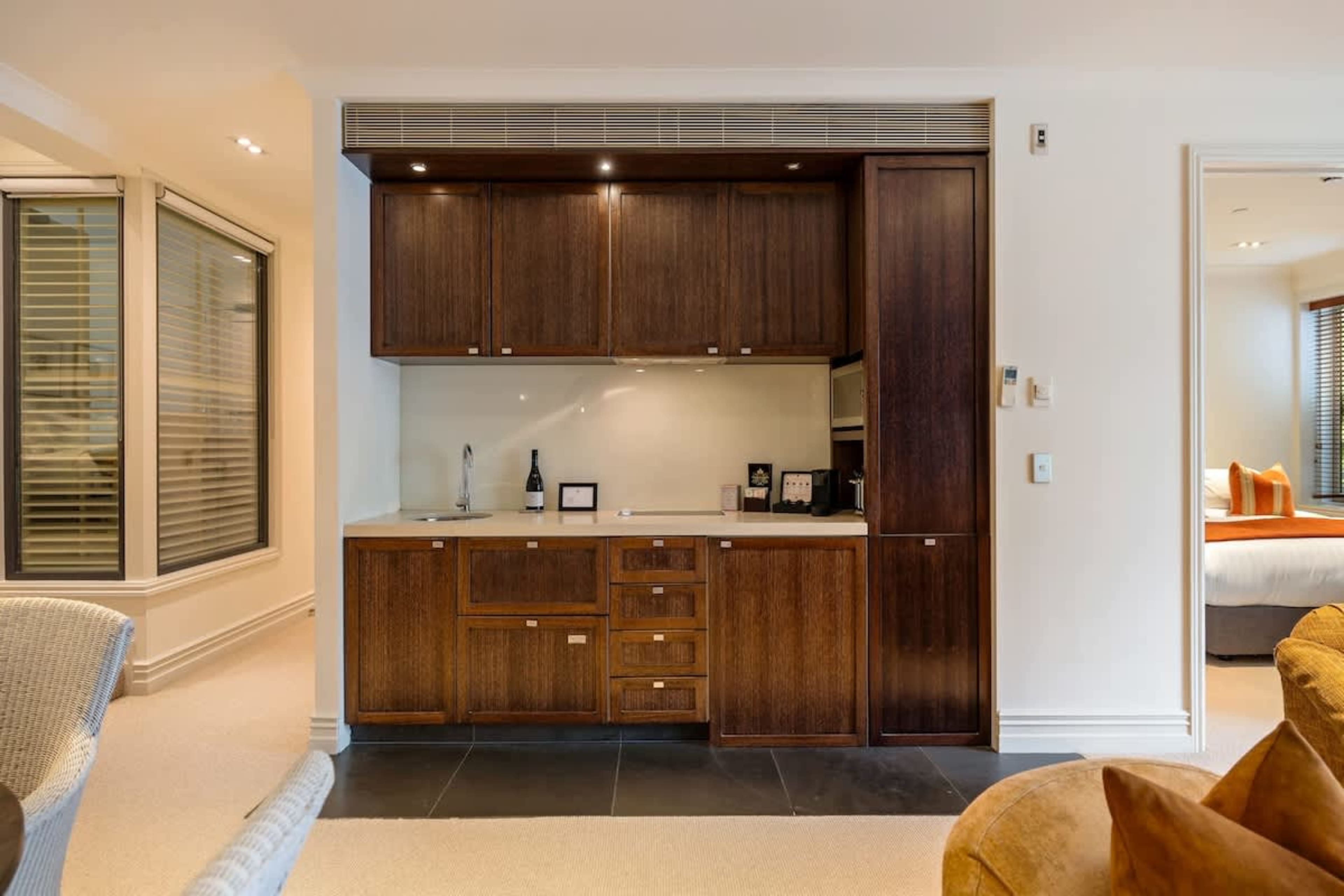 Modern, Fully Equipped Kitchen – Cook with ease in this stylish kitchen featuring premium appliances, sleek finishes, and all the essentials for a comfortable stay.