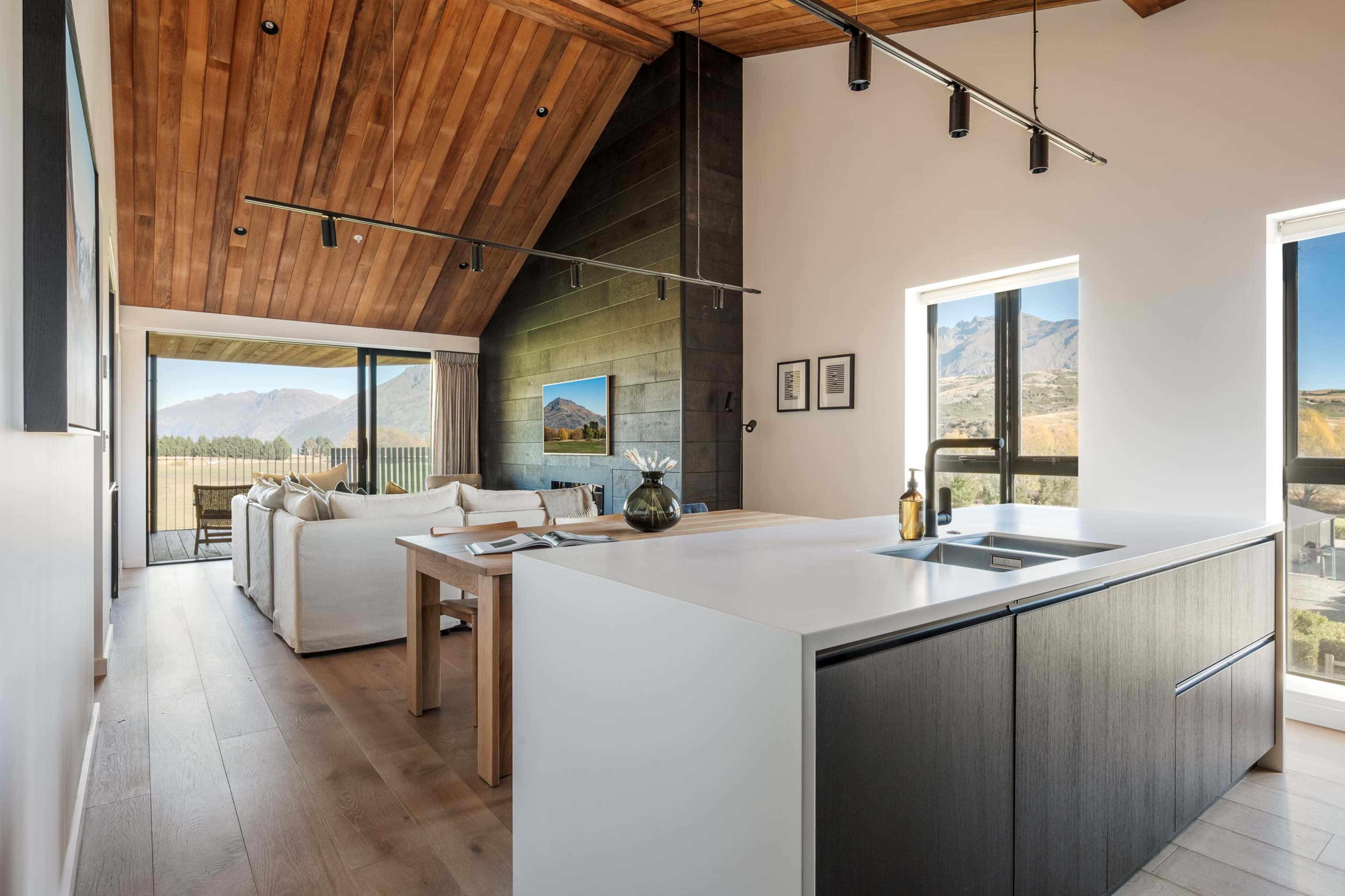 Open plan kitchen, dining and living space