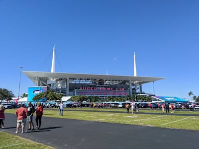 Hard Rock Stadium, only 10 minutes away