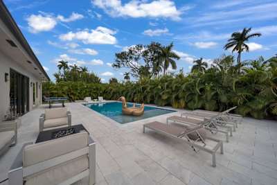 The backyard is very private