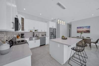 The kitchen is fully stocked with everything you will need for cooking