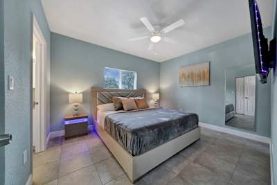 Master bedroom with private bathroom and walling closet
