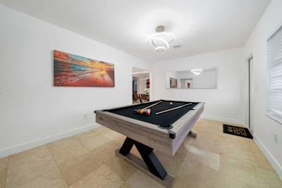 With billiard table