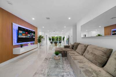 Living Room with 75 inch Smart TV