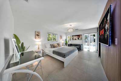 King suite featuring a smart TV and dedicated remote workspace
