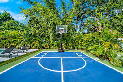 Shoot hoops on your private basketball court.