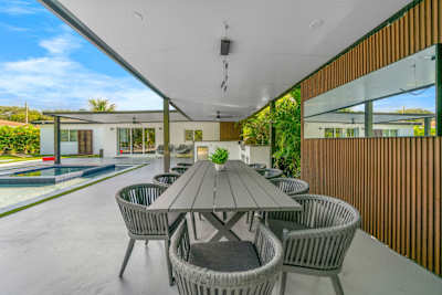 Enjoy alfresco meals surrounded by tropical views