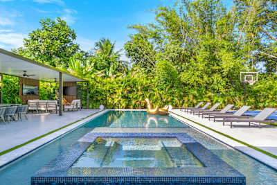 Private spa with jets for relaxation
