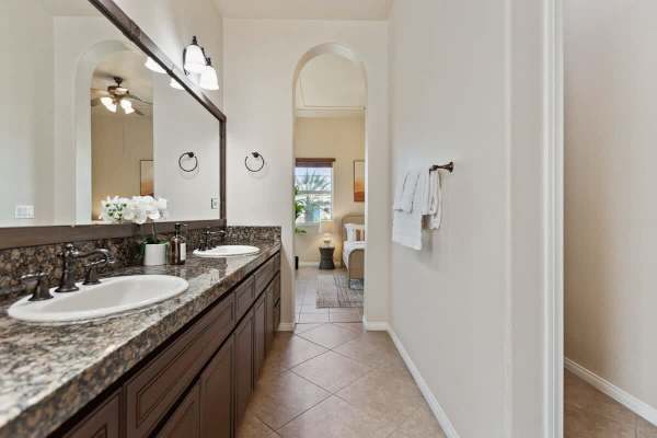 Double vanity means no waiting and plenty of room to get ready together.