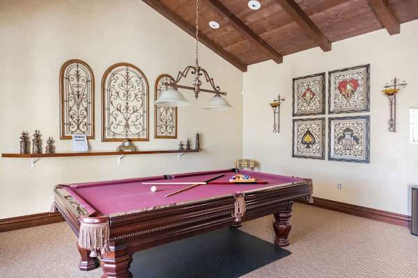Shoot pool in the clubhouse game room when you need a break indoors.
