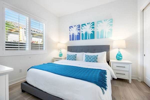Beautiful bed to relax after a long day.