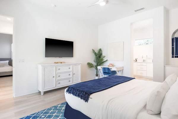 Perfect bedroom to recharge after a full day.