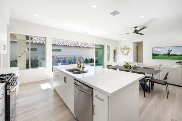 Kitchen with enough counter space to prepare meals.