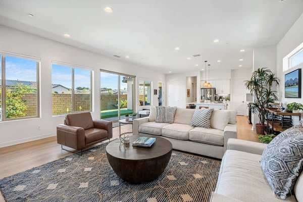 Natural light floods this stunning open space.