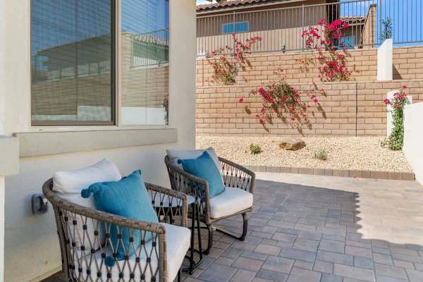 Outdoor seating for two.