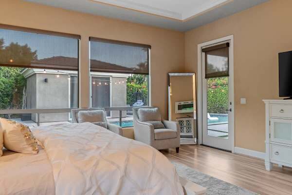 Step directly from bed onto your patio and loungers.