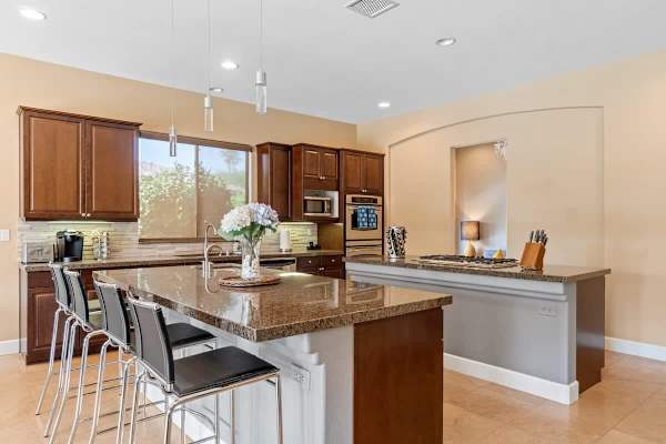 Breakfast bar with granite counters.