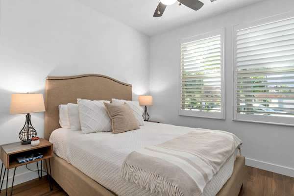 Bedroom 3 has a comfortable queen-size bed.