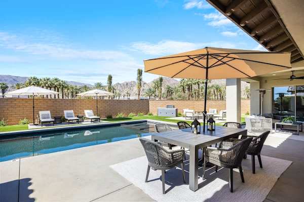 The outdoor dining area is perfect to accommodate 6.