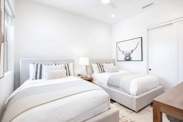 Bedroom 3 has 2 comfortable double beds.