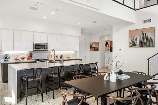 An open layout keeps everyone connected while cooking or dining.