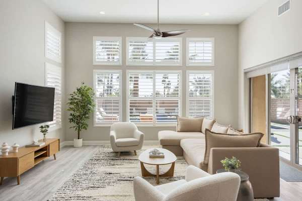 Bright and comfortable living room.
