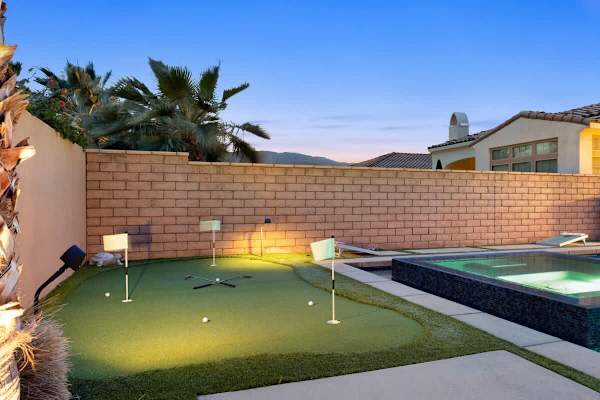 End the day with a few putts at sunset.