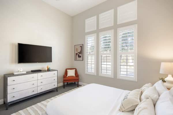 Spacious room with plenty of comfort and a TV to unwind.
