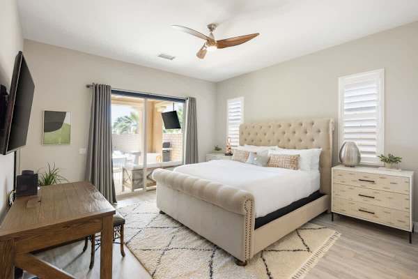 A spacious master retreat to unwind at the end of the day.