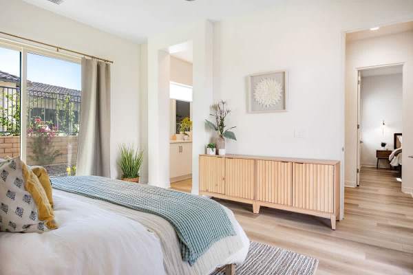 The master bedroom is designed for comfort and quiet moments.