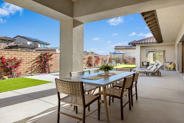Outdoor dining table perfect for having brunch.