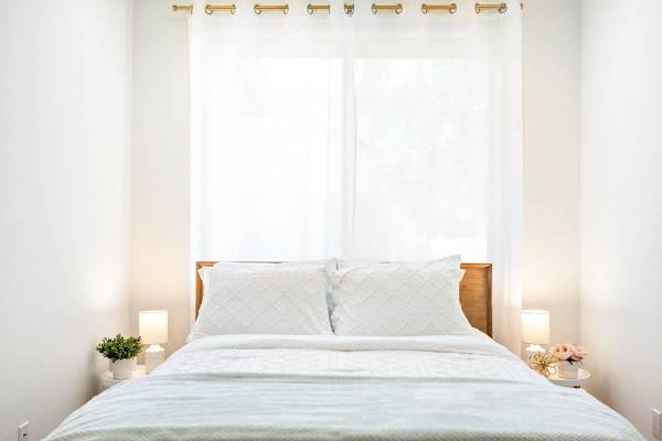 The bedroom is designed for ultimate comfort.