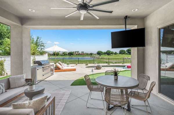 Watch your favorite movies from the outdoor TV.