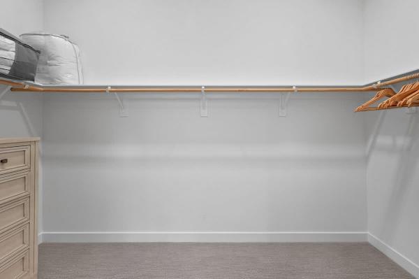 Large walk-in closet gives you plenty of space to unpack and settle in comfortably.
