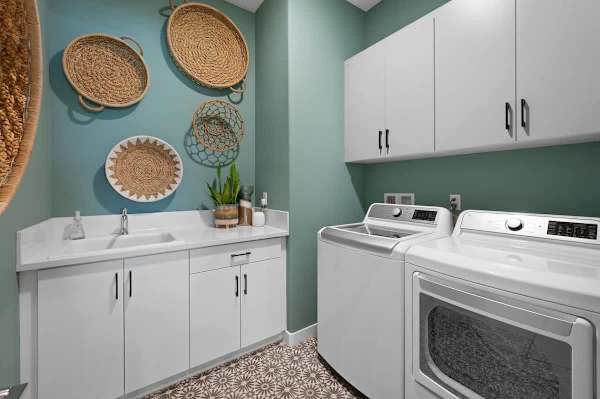 Full-size washer and dryer. You can pack light and stay as long as you want.