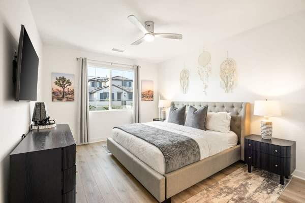Primary bedroom offers a peaceful place to rest each night.