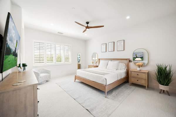 Bright and spacious master suite bedroom.