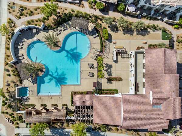 Aerial view of the amazing communal amenities!