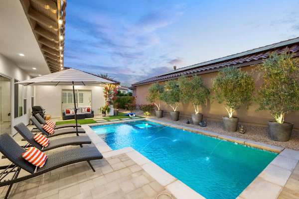 Pool Area with stunning sunset views.